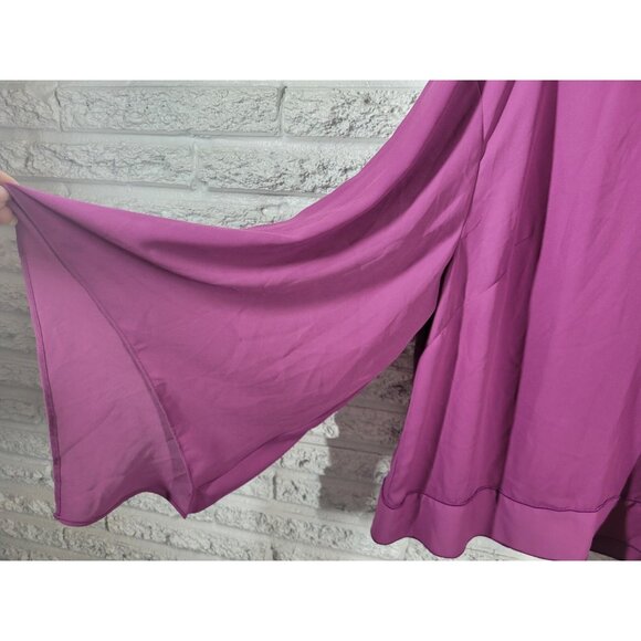 Worthington Women Top 2X Plus Asymmetric Sleeve Purple Tie Hem Keyhole PUR62E - Picture 5 of 9